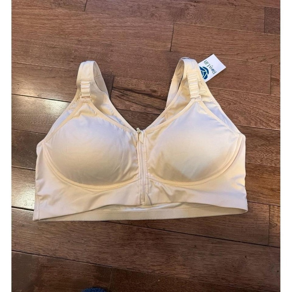 Rosy Lift Beige Supportive Front-Closure Wireless Bra 4XL NWT
